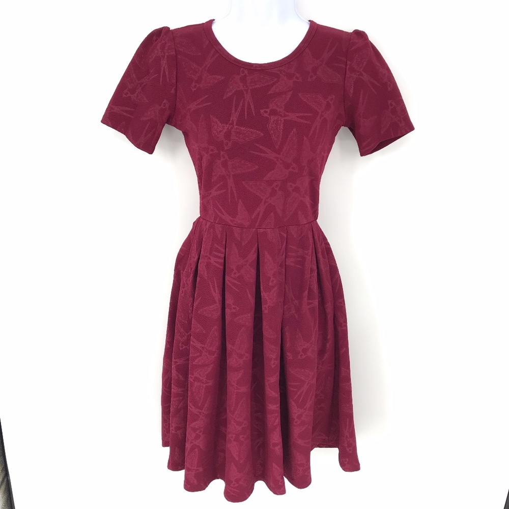 LuLaRoe Burgundy/Wine Amelia Dress